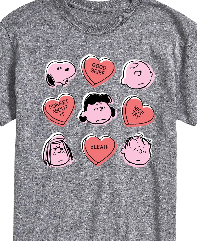 Airwaves Men's Peanuts Candy Hearts Short Sleeve T-Shirt