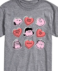 Airwaves Men's Peanuts Candy Hearts Short Sleeve T-Shirt