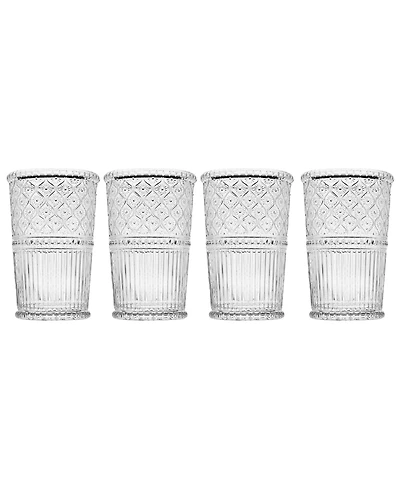 Godinger Claro Modern Vintage Tumbler Glasses - 12oz., Set of 4