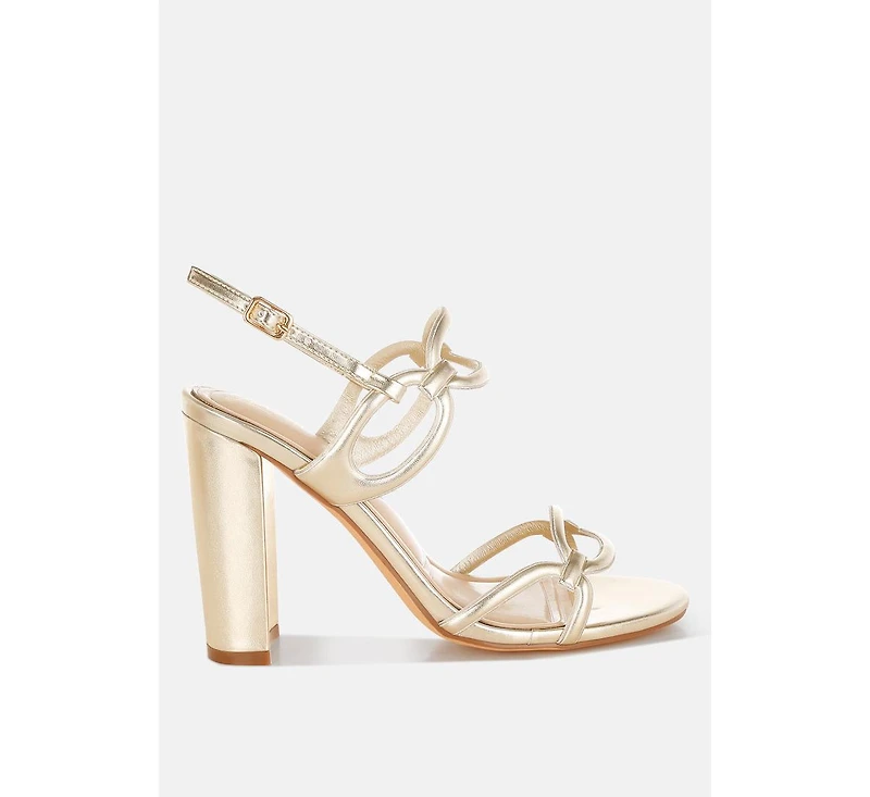 Ryzah Metallic Cut Out Chain Sandals