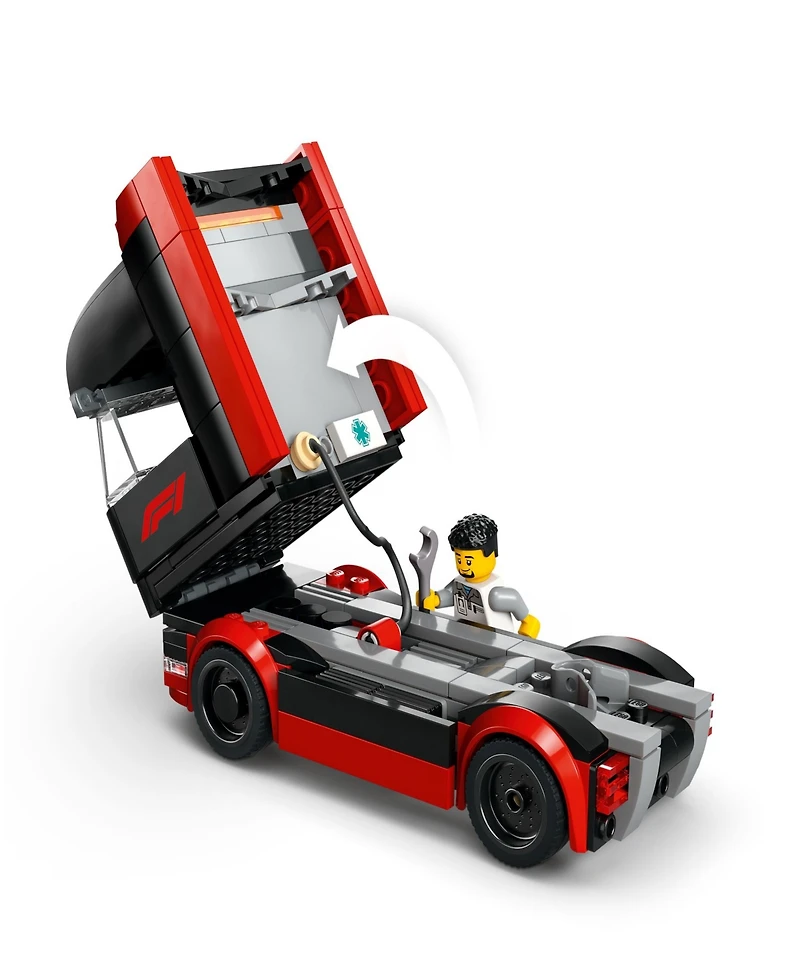 Lego City F1 Truck with RB20 and AMR24 F1 Car Toys 60445, 1086 Pieces
