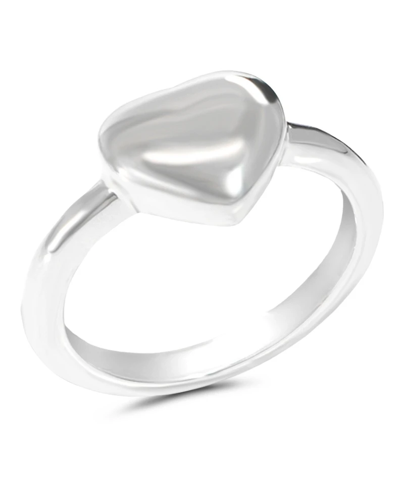 Devata Puffy Heart Ring in Sterling Silver