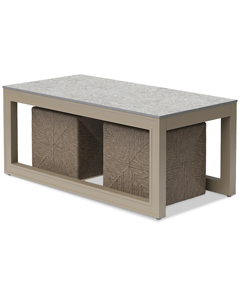 Sonetta Outdoor Seating 3pc Set (Coffee Table & 2 Cubes), Created for Macy's