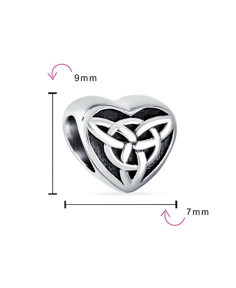 Bling Jewelry Irish Celtic Infinity Love Knot Heart Charm Bead Sterling Silver Bracelet