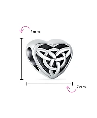 Bling Jewelry Irish Celtic Infinity Love Knot Heart Charm Bead Sterling Silver Bracelet