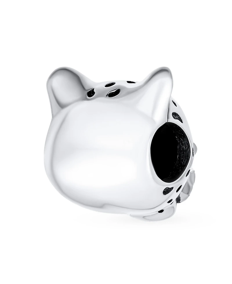 Bling Jewelry Jaguar Panther Charm Bead with Green Cz Eyes in Oxidized Sterling Silver Bracelets