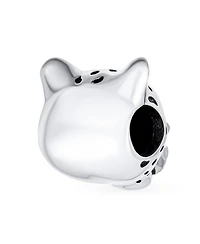 Bling Jewelry Jaguar Panther Charm Bead with Green Cz Eyes in Oxidized Sterling Silver Bracelets