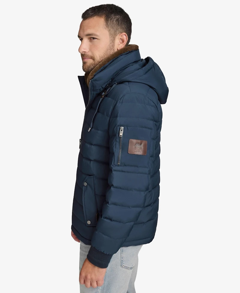 Men's Loxton Down Coat with Removable Faux Rabbit Collar
