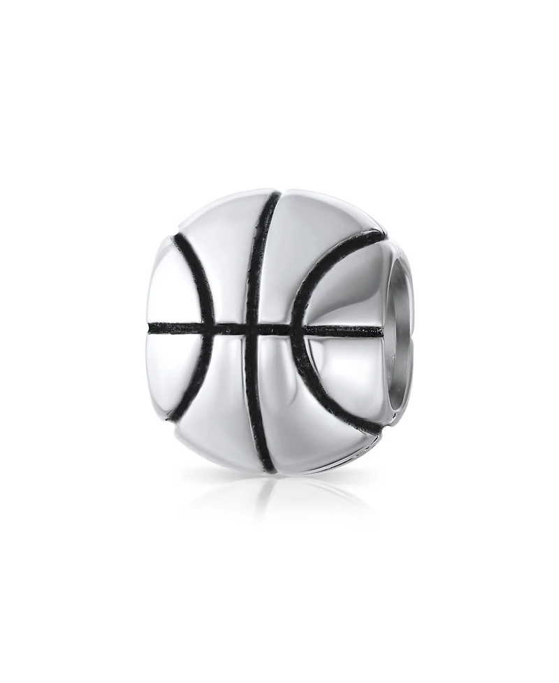 Bling Jewelry All American Sports Basketball Charm Bead Sterling Silver European Bracelet