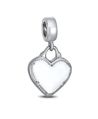 Bling Jewelry Patriotic Flag Heart Dangle Charm Bead Sterling Silver European Bracelet