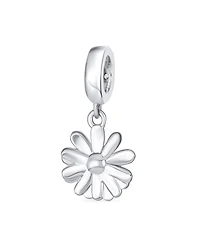 Bling Jewelry White Sunflower Daisy Charm Bead 14K Gold Plated Sterling Silver Bracelets