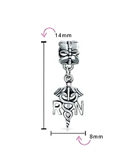Bling Jewelry Rn Nurse Hat Caduceus Dangle Charm Bead Sterling Silver European Bracelet