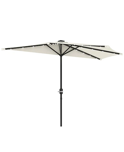 Outsunny Half Patio Umbrella, Upf 30+ Balcony