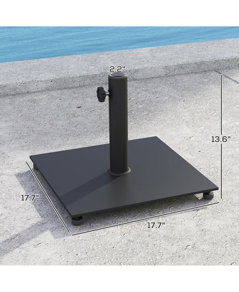 Outsunny Square Patio Umbrella Base, 29 lbs Metal Sd,