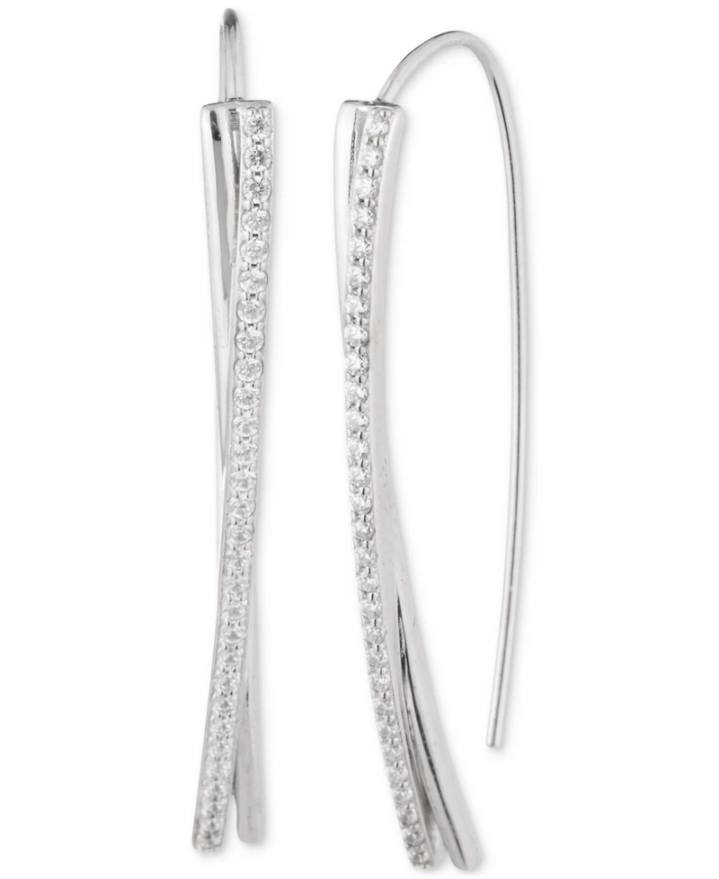 Lauren Ralph Lauren Sterling Silver Cubic Zirconia Pave Threader Earrings
