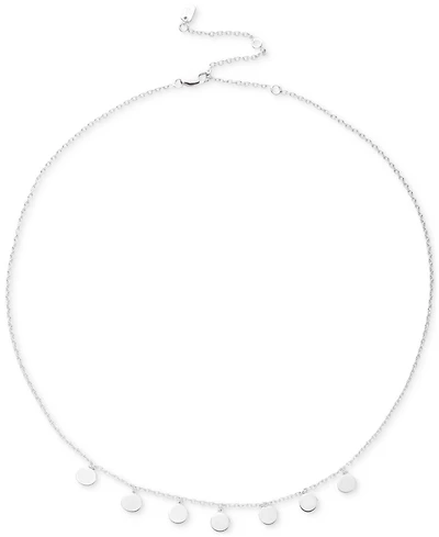Lauren Ralph Lauren Sterling Silver Disc Frontal Necklace, 19" + 3" extender