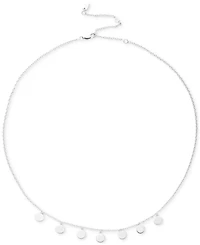 Lauren Ralph Lauren Sterling Silver Disc Frontal Necklace, 19" + 3" extender