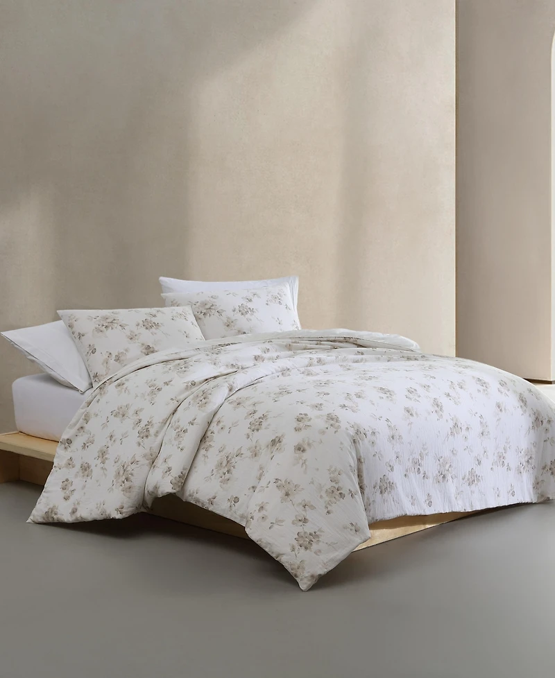 Closeout! Calvin Klein Eternity Floral Cotton Gauze 3-Pc. Comforter Set, Queen