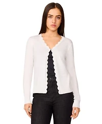 Melissa Paige Petite Scallop Edge Cardigan Sweater