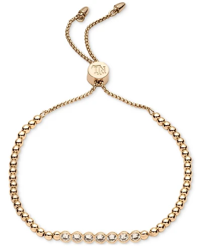 Lauren Ralph Lauren Cz Crystal Beaded Slider Bracelet