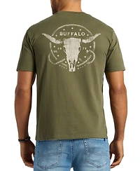 Men's Toftlund Relaxed Fit Short Sleeve Crewneck Bull Skull Graphic T-Shirt