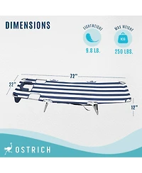 Ostrich Backpack Chaise Lounge, Facedown Beach Camping Chair with Storage Bag