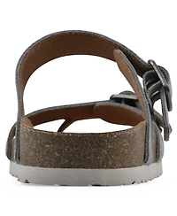 White Mountain Women's Grams Round Toe Flat Sandals