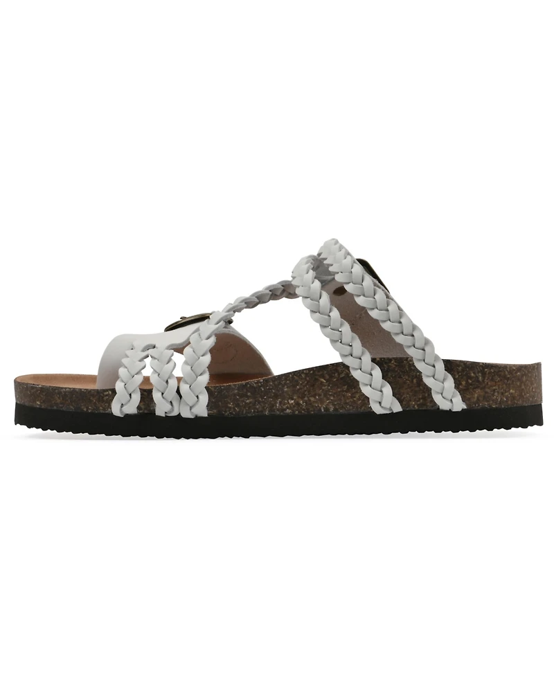 White Mountain Women's Haziest Round Toe Flat Sandals