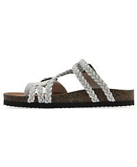 White Mountain Women's Haziest Round Toe Flat Sandals