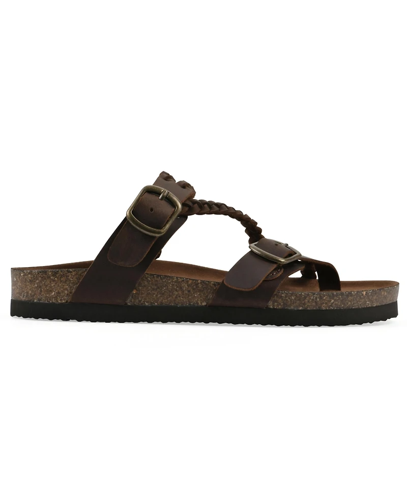 White Mountain Women's Haziest Round Toe Flat Sandals