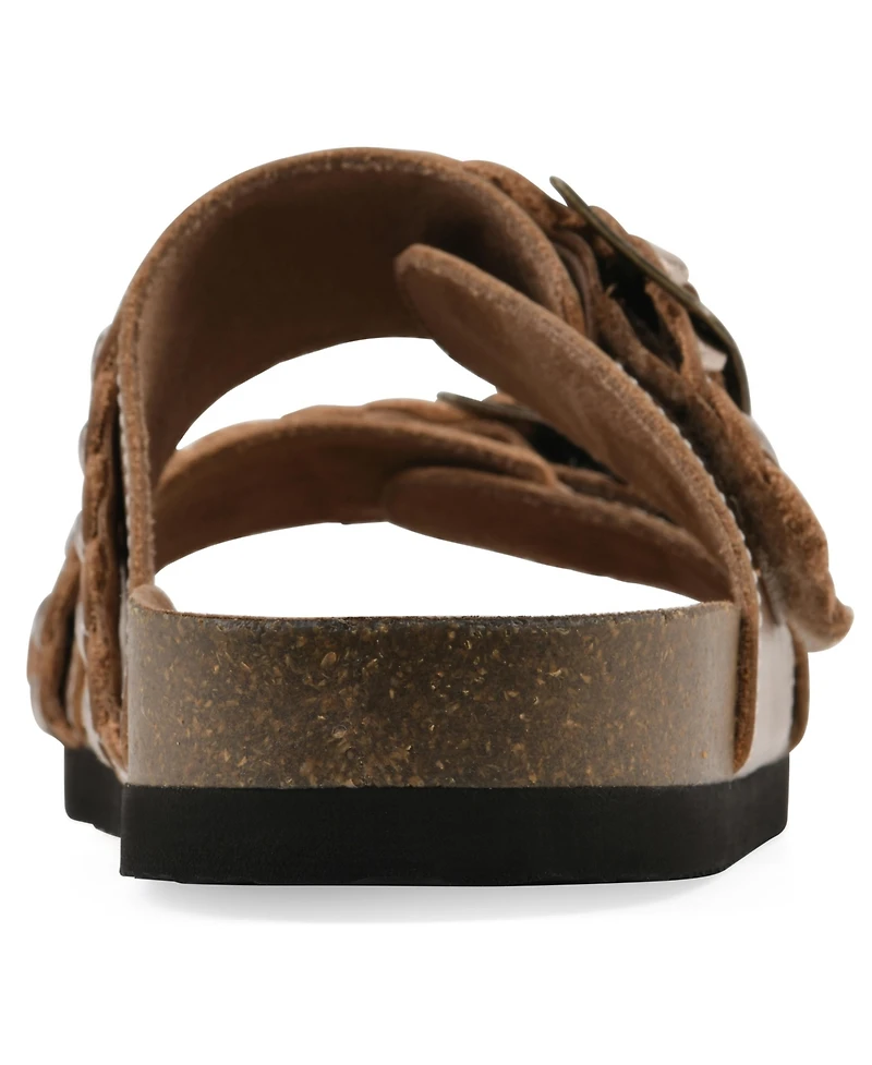 White Mountain Women's Hey Round Toe Flat Sandals