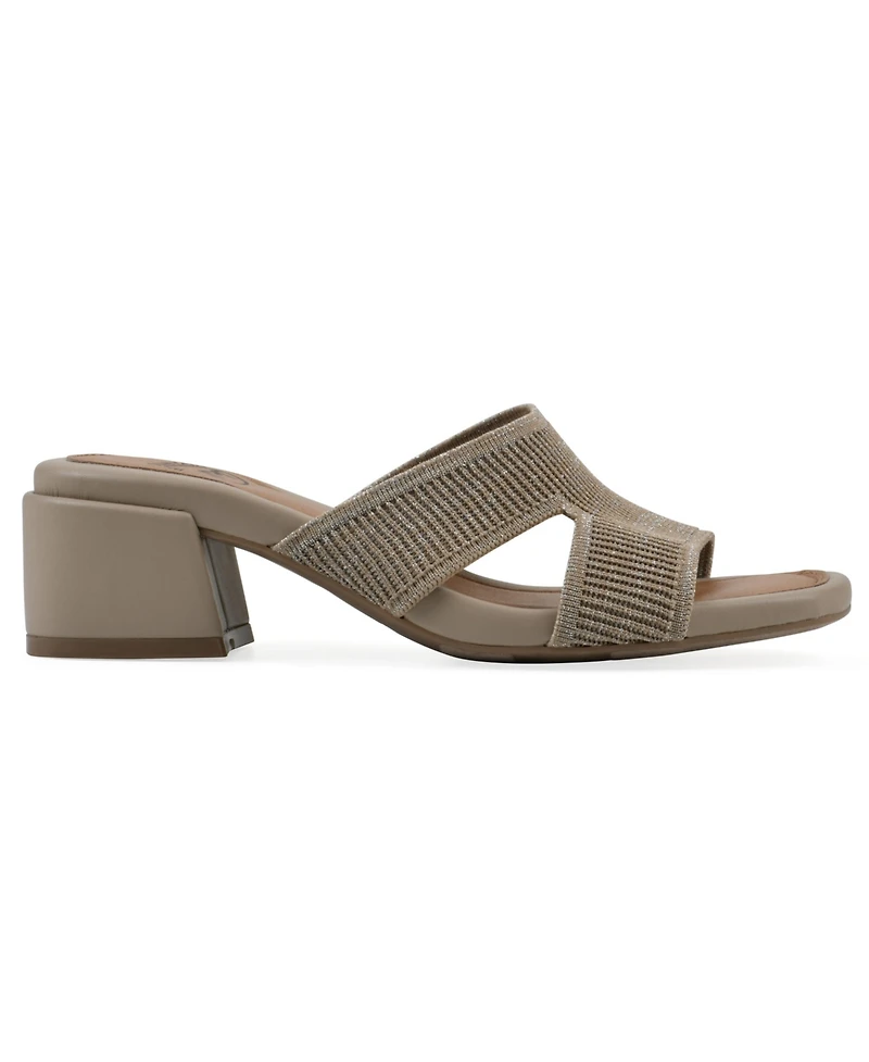 White Mountain Women's Milled Round Toe Dress Sandals