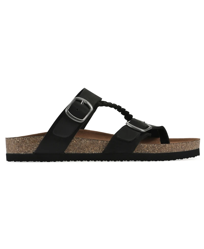 White Mountain Women's Hammy Round Toe Flat Sandals
