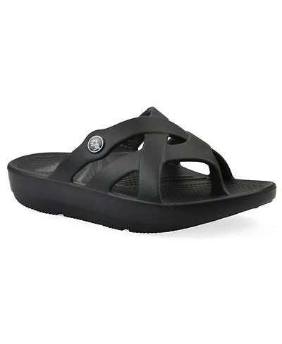 White Mountain Women's Rip Round Toe Flat Sandals