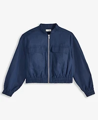 On 34th Women's Cropped Linen Utility Bomber, Exclusively at Macy's