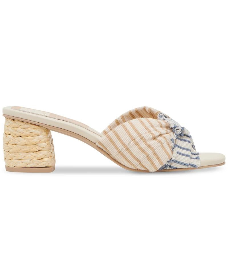 Dolce Vita Women's Izra Knot Raffia Block-Heel Dress Sandals