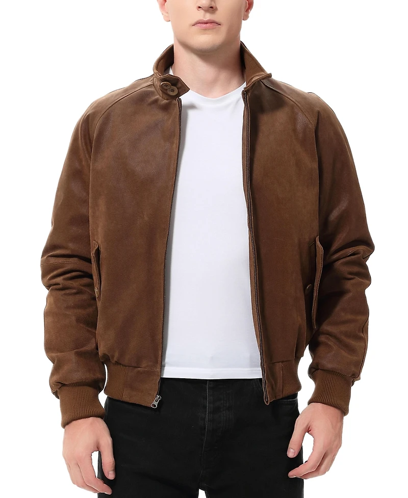 Landing Leathers Big & Tall Men Wwii Distressed Leather Bomber Jacket