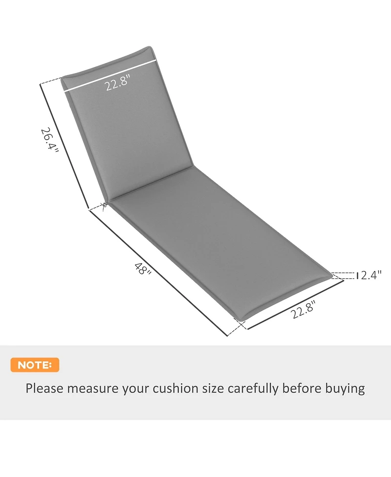 Outsunny 2PCS Chaise Lounge Chair Cushion, 76" x 23",