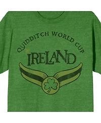 Harry Potter Men's Quidditch World Cup Ireland Green Short Sleeve Crew Neck Tee-xxl