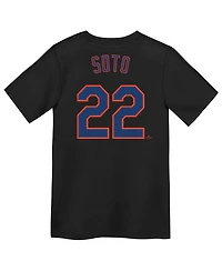 Nike Big Boys and Girls Juan Soto Black New York Mets Name Number T-Shirt