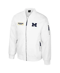 Colosseum Men's Michigan Wolverines White Rabbit Full-Zip Bomber Jacket
