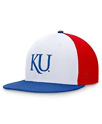 Top of the World Men's White/Royal Kansas Jayhawks Tri-Tone Heritage Collector Fitted Hat