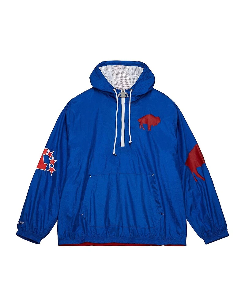 Mitchell & Ness Men's Royal Buffalo Bills Team Og Anorak Half-Zip Windbreaker