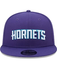 New Era Men's Purple Charlotte Hornets Jersey Hook Statement Edition 9FIFTY Snapback Hat