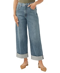 Silver Jeans Co. Women's Be Easy High Rise Cropped Wide Leg