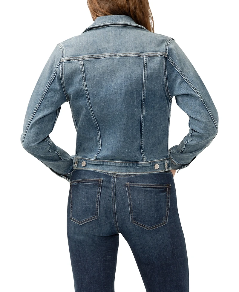 Silver Jeans Co. Women's Notched Crop Jean Jacket