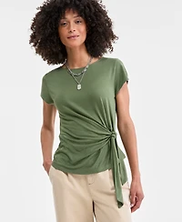 On 34th Women's Side-Tie Short-Sleeve Top, Exclusively at Macy's