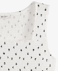 On 34th Women's Knit Floral Smocked Square-Neck Tank Top, Exclusively at Macy's