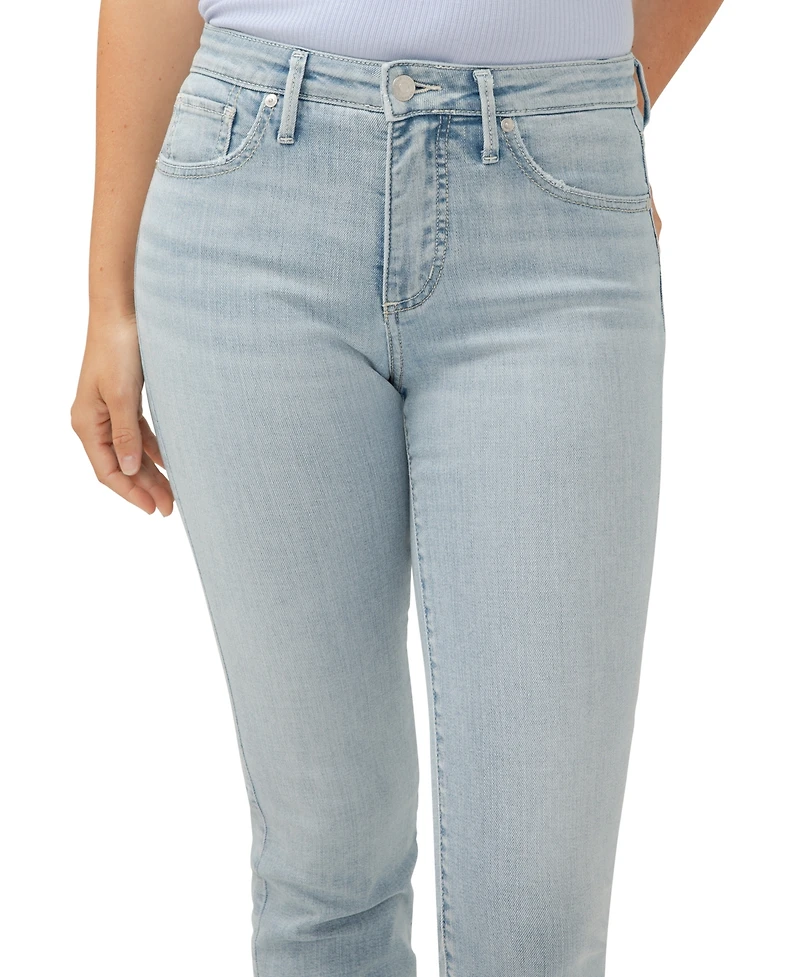 Silver Jeans Co. Women's Isbister High Rise Ankle Straight Leg Luxe Stretch