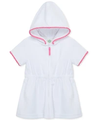 Little Me Baby Girls Pom Hooded Zip Swim Cover-Up